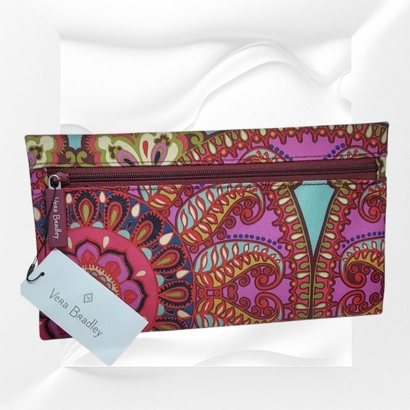 Vera Bradley Lighten Up Paisley Cosmetic/Pencil Pouch Case~Resort Medallion~NWT - Picture 1 of 3